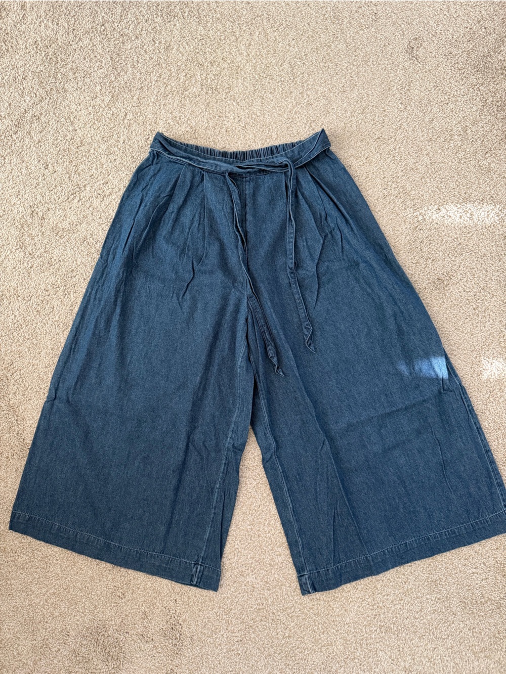 American Eagle Outfitters Wide-Leg Denim Pants in Dark Blue